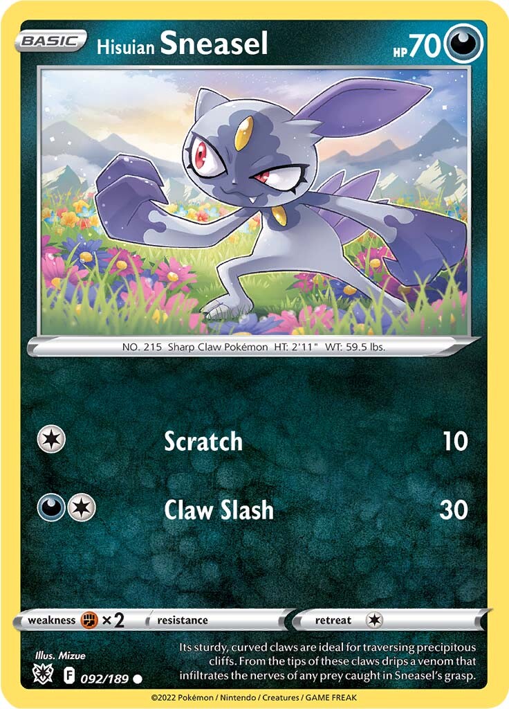 hisuian pokemon card value Hisuian Sneasel (092/189) [Sword & Shield: Astral Radiance]