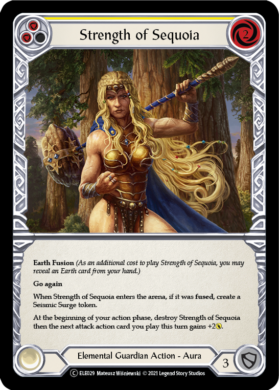 Strength of Sequoia (Yellow) [U-ELE029] (Tales of Aria Unlimited)  Unlimited Rainbow Foil