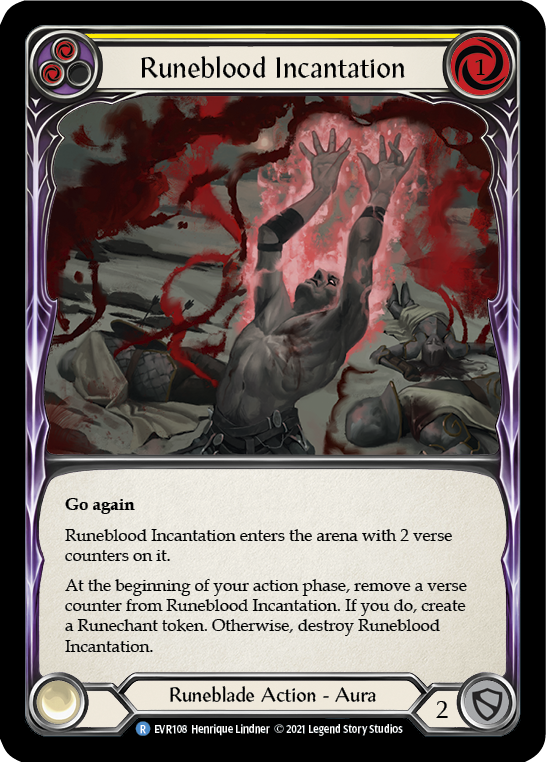 Runeblood Incantation (Yellow) [EVR108] (Everfest)  1st Edition Rainbow Foil